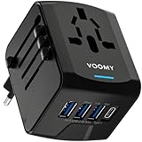 VOOMY Reiseadapter Weltweit, Universal Reisestecker für 170+ Länder, Adapter Europa USA Mexiko...