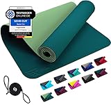 REFIT FITNESS Yoga Matte 190 x 60 x 0,6 cm Moosgrün GeckoGrip Sensi-Plus TPE Yogamatte rutschfest...