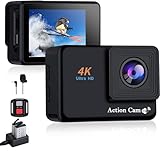 Action Cam 4k 16Mp WiFi Helmkamera 2,4G Fernbedienung Unterwasser 40m wasserdichte Kamera Externes...