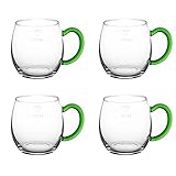 Novaliv 4x Weinseidel mit grünem Henkel 250 ml Weinglas geeicht Glas Weißweinglas Glühweingläser...