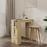 EMYRLXQW Tische, Küchen- und Esszimmertisch, Stehtisch mit Ablage, Sonoma-Eiche, 102 x 50 x 103,5...