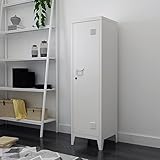 [en.casa] Einzelspind Kurikka Metallspind mit 2 Ablagen 137 x 38 x 38 cm abschließbar...