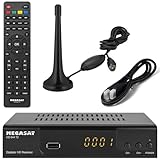 Megasat T644 DVB-T2 Receiver + aktive Zimmerantenne + HDMI Kabel, HDTV für frei Empfangbare DVB-T2...
