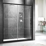 Mersviton Shower Cubicle, Glass Sliding Door Shower 120 x 195 cm (W x H) Shower Recess Door, Single...