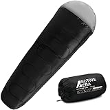Active Era Mumienschlafsack - Schlafsack Sommer, Frühling, Herbst, 10°C bis 18°- Indoor und...