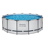Bestway Steel Pro MAX Solo Pool ohne Zubehör Ø 396 x 122 cm, lichtgrau, rund
