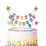 Phoetya Alles Gute zum Geburtstag Kuchen Topper Bunting Set, Regenbogen Kuchen Dekorationen mit 6...