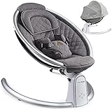 Hot Mom Baumwolle Babywippe, Babywiege mit 5 Schwingungsamplituden, Bluetooth Musik, Leichter...