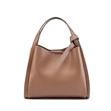 VEWSSDC Modische Damen-Lederhandtasche, Korbtasche, Umhängetasche, Beuteltasche, Khaki, 27 x 12 x...