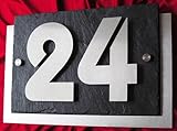 3D Hausnummer Edelstahl Schiefer Design Hausnummernschild Anthrazit Türschild V2A Leskow...