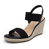 DREAM PAIRS Damen-Espadrilles mit offener Zehenpartie, elegante Plateau-Sandalen zum...