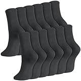 taonganui 6 Paar Socken Herren Damen, Baumwolle Atmungsaktive 39-43, Schwarz Herrensocken...