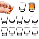 12 Stück Schnapsgläser Glas, Eierförmiges Weinglas, Hartglasbecher, mit Dickem Boden,...