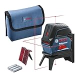 Bosch Professional Kreuzlinienlaser GCL 2-15 (roter Laser, Innenbereich, mit Lotpunkten,...