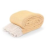 La Maison 100 % indisches Baumwolle, Fischgrätenmuster, großer Lattenüberwurf, Sofaüberwurf,...