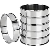 Crumpetringe 6pcs 3 Zoll runde Edelstahl Englische Muffin Ring Doppelgerollte...