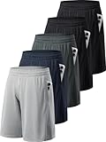 miijoory 5er Pack Sporthose Herren Kurz Hosen Sport Shorts mit Taschen Schnell Trocknend...