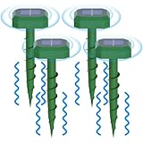 Maulwurf Vertreiber Solar 4 Stück, Ultraschall Maulwurfschreck, mit 3 Abschreckungsmodi, Geeignet...