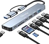USB C Hub 3.0, 8 in 2 USB Hub 3.0 Multiport Adapter mit SD&TF Kartenleser, US-B 3.0&USB 2.0 Ports,...