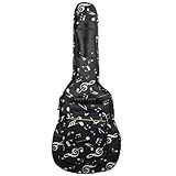 SUQ wasserdichte Oxford Gitarrentasche, 40/41 Zoll Tasche Musikmuster Nylon Gigbag, E-Gitarrentasche...