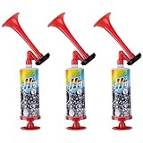 BbiuRer 3 Stück Air Horn, Signalhorn mit Pumpe, Druckluft Fanfare, Handgeführte Pneumatische Horn...