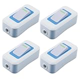 Leloco 4 Stück Schalter 250V 10A, Lnline Schalter Zwischenschalter Kabelschalter lampenschalter...