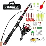 Angelset für Kinder, Kinder Angelset mit Angelrolle, Köder Set und Tragetasche,1.5m Kinderangel...