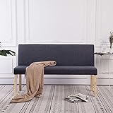 Myheimly Sitzbank mit Rückenlehne 139,5cm Klassisch Polsterbank Esszimmerbank Wartebank Bank...
