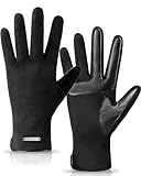 HOLDINA Handschuhe Damen Winter Warm, Handschuhe Damen Touchscreen mit Rutschfestem Leder, Damen...
