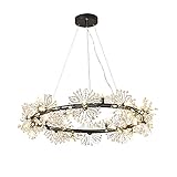 SIBEG Nordic Modern Wreath Pendelleuchte, Blütenblatt-Kronleuchter, verstellbare Glasleuchte für...