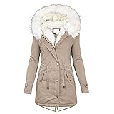 Generisch Frauen Plus Größe Wintermantel Reverskragen Langarm Jacke Verdicken Mantel Jacke Warme...
