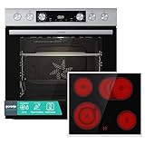 Gorenje Einbauherd-Set Heißluft Inox Set 4 mit Glaskeramik-Kochfeld / 77 Liter / ExtraSteam /...