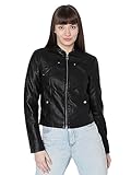 VERO MODA Damen Biker Kunstleder Jacke Langarm Shacket Übergangs Blazer PU Coated Blouson...