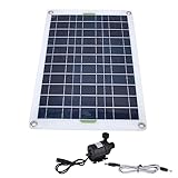 Yechiry Solarpumpen Kit Panel, 800 L/H 12V DC Bürstenlos Solarwasserbrunnenpumpe Kit Niedriges...