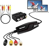 Videoaufnahmekarte, USB 2.0 Video Capture Card, RCA zu USB Video konverter Grabber, Konvertiert VHS...