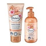 Balea 2er-Set - Flüssigseife Creme-Öl mit Mandelöl & Marulanuss Duft, 300 ml + Handlotion...