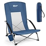 Portal Strandstuhl klappbar leicht Campingstuhl faltbar niedrig atmungsaktives Gewebe 150kg...