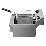 Elektrische Fritteuse Gastro Friteuse 3000W 8L Überhitzungsschutz Ablassventil - geeignet für...