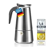 Coffee Fox® Espressokocher aus Edelstahl - Kaffeebereiter Kaffeekocher Espresso-Kanne (4 Tassen -...