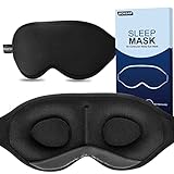 WONSAR Schlafmaske für Frauen und Herren, 100% Lichtblockierende Schlafbrille, Verstellbarem 3D...