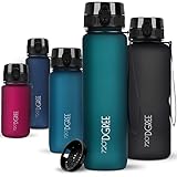 720°DGREE Trinkflasche 1l Sport “uberBottle“ softTouch +Sieb - BPA-Frei - Wasserflasche für...