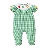 Faschings Kleinkind Jungen Mädchen Kurzarm Cartoon Stickerei Strampler Plaid Kostüm Overall...