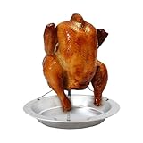 Hähnchengrill | Ständer aus Edelstahl, zusammenklappbar und hitzebeständig, Hähnchenhalter zum...