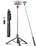 180cm Handy Stativ Ständer & Selfie Stick, Handyhalter mit Abnehmbarer Fernbedienung, Smartphone...