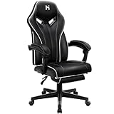 HLONONE Gaming Stuhl, Bürostuhl mit Armlehnen und Fußstütze, Ergonomischer Gamer Stuhl,...