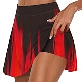 Keepink Tennisröcke für Damen, Activewear-Rock, integrierte Shorts, lässig, bedruckt,...