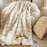 Kuscheldecke Flauschig Kaninchen Plüsch Decke Kunstfell Warme Überwurfdecke Sofadecke Vielseitig...