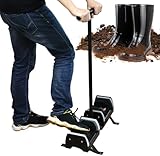 Robuste Garten-Stiefelschaberbürste, doppelseitiges Schlammentferner-Werkzeug mit festem Bodengriff...