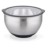 GSW Servierschüssel Primo 24 cm, Hochwertige Edelstahl Rühr- & Salatschüssel mit luftdichtem...