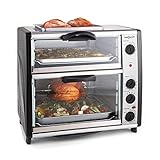oneConcept All-You-Can-Eat Doppel-Backofen - elektrischer Backofen, zwei getrennten Backräume, 42...